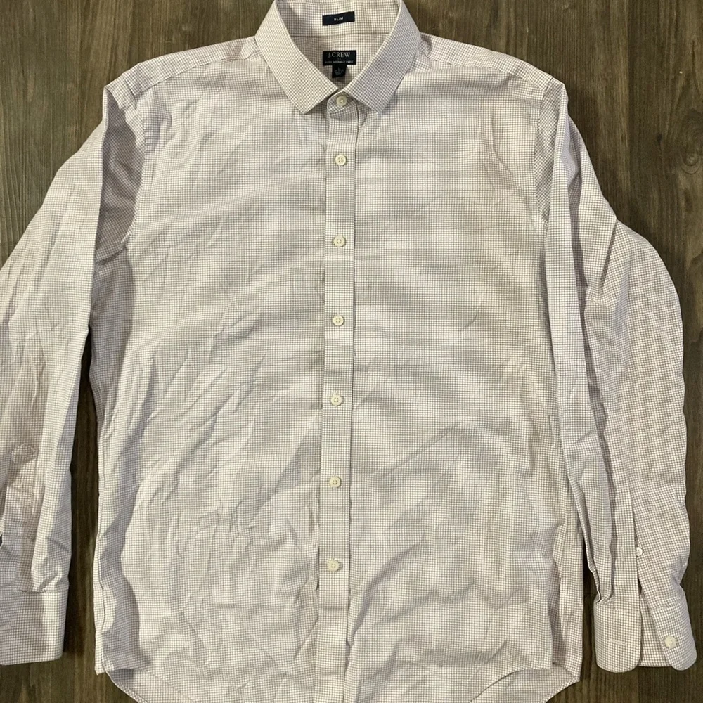 J Crew‎ Flex Wrinkle Free Slim Fit Button Down Shirt 16-16.5 (Large)